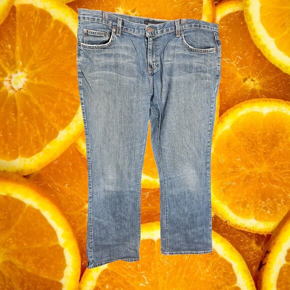 Calvin Klein Jeans Women's Blue Stretch Flare Leg Faded Jeans Size 16 - Picture 2 of 8